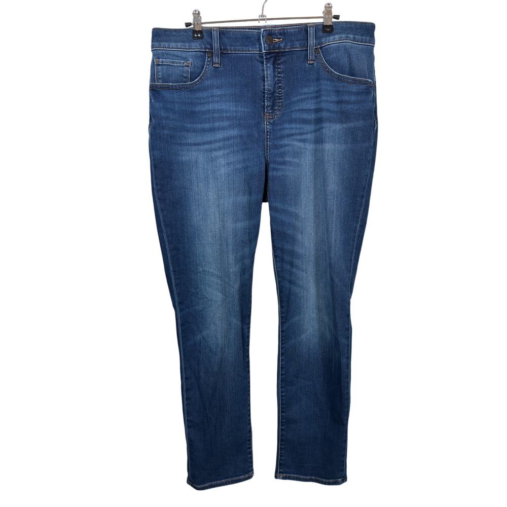 Chico's Girlfriend Slim Ankle Jeans Womens 12R Blue So Slimming Stretch